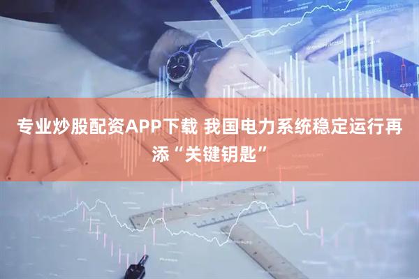 专业炒股配资APP下载 我国电力系统稳定运行再添“关键钥匙”